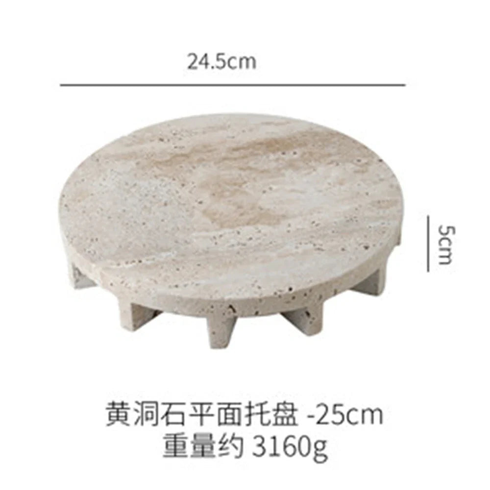 Minimalist marble tray for candles and jewelry - K-D24,5 CM