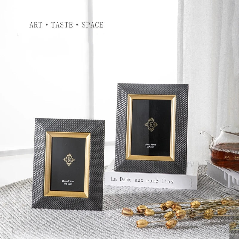 Photo frame in luxury leather metal for office and decoration - view 3