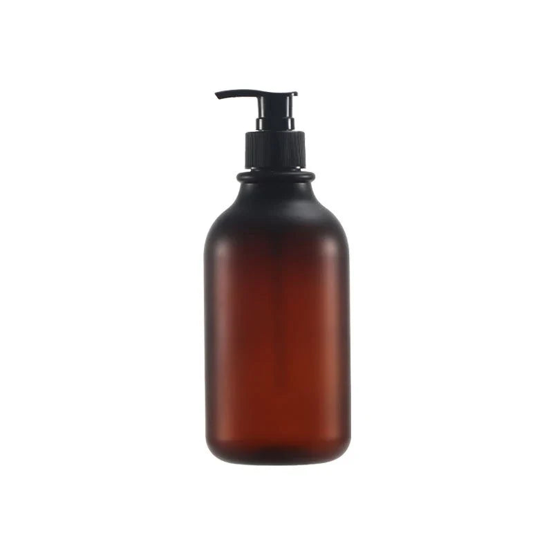 Refillable pump bottle for shampoo and shower gel - 500 ML - Brown (Frosted)