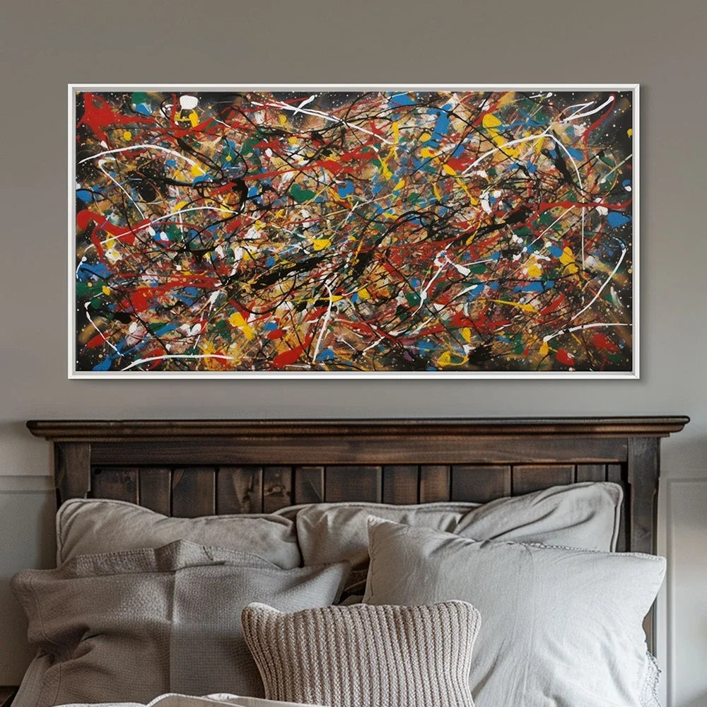 Abstract painting modern jackson style pollock for interior decoration