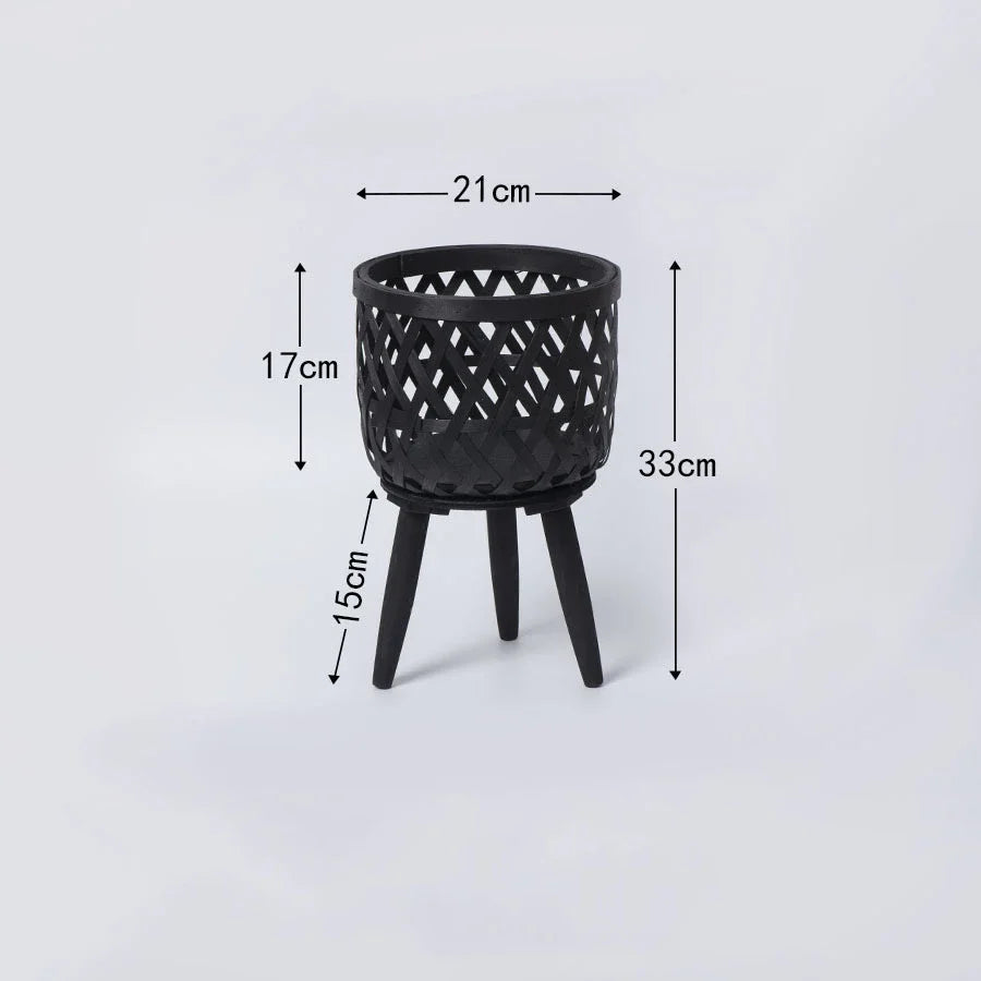 Hand woven rattan flower pot for green plants - 7
