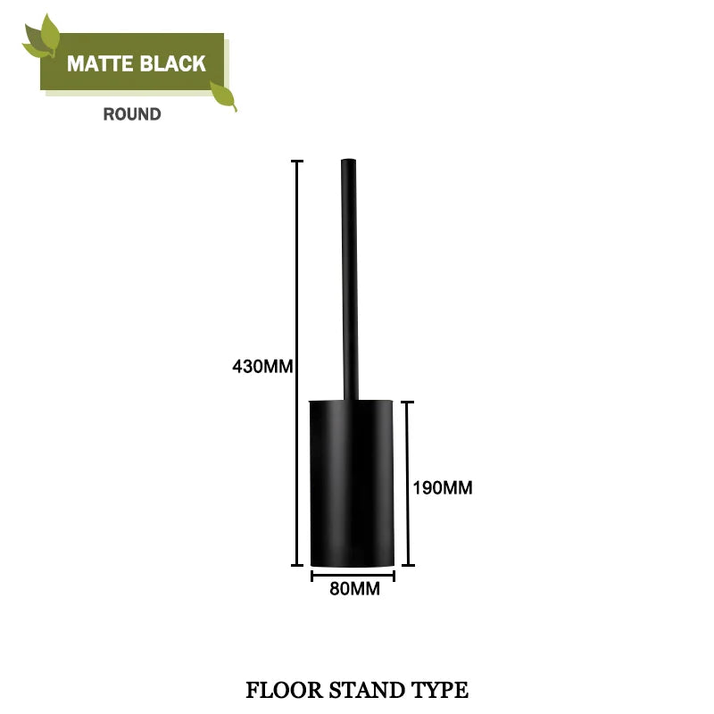 Durable and elegant bathroom brush holder set for bathroom - Mid Black Floor R