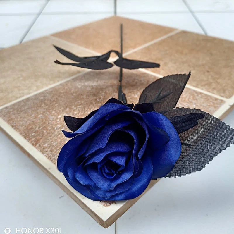 5 bouquets of artificial flowers for festive and home decoration - Blue / 6 Pieces