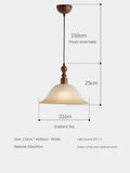 Japanese retro style solid wood pendant light for interior decoration - Gradient Tea Color / Cool White