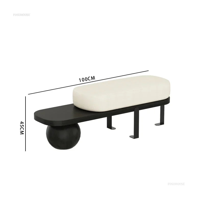 Multifunctional solid wood bench for elegant interior - 100cm-Black