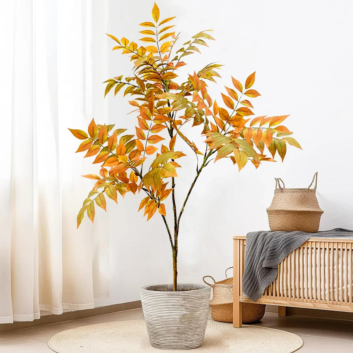 Artificial plastic palm banyan for interior and festive decoration
