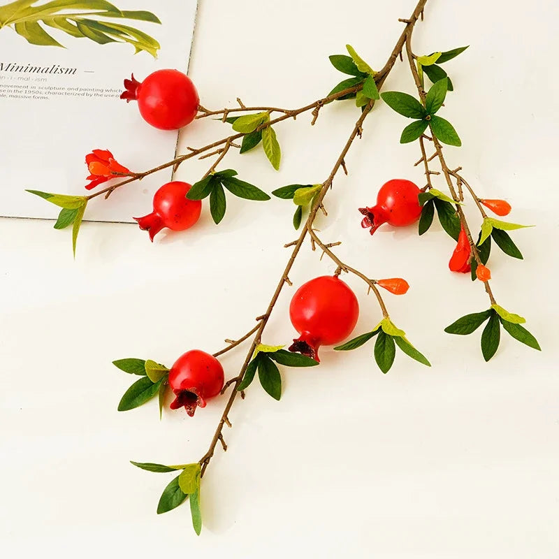 Artificial green plant 5 head grenades interior decoration - Red