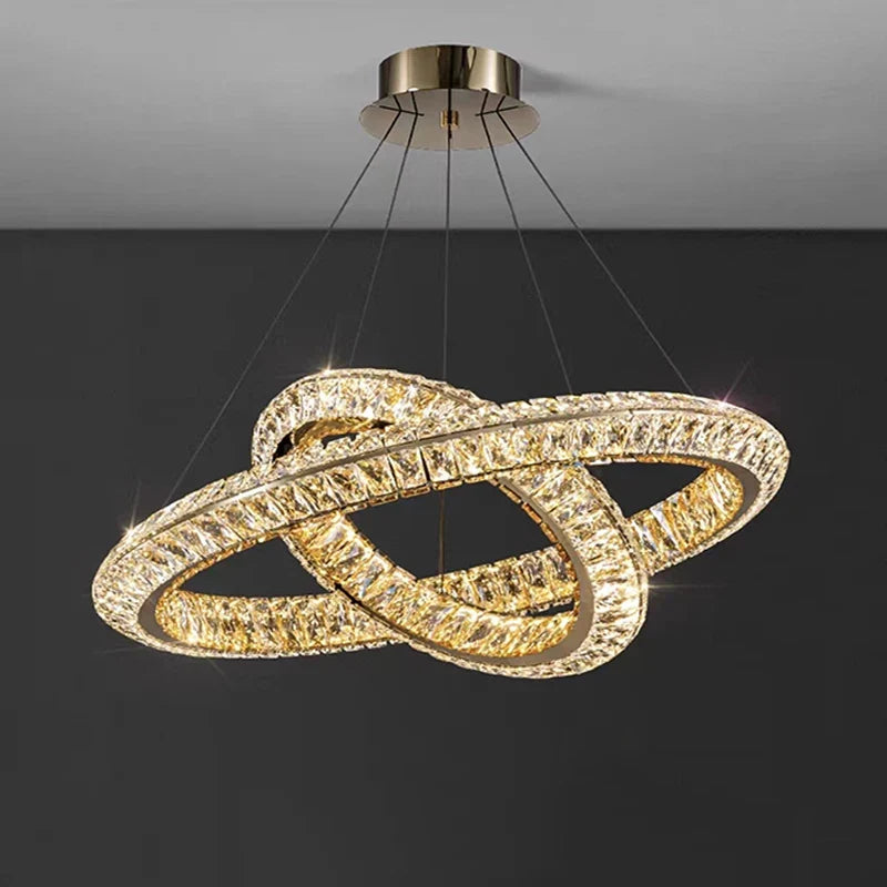 Gold crystal chandelier postmodern design for elegant interior - view 3