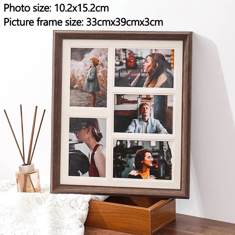 Solid wood display for decorative wedding photo frames - D-6 inches