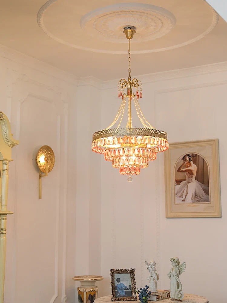 Crystal led chandelier in the shape of water drop 2024 for elegant lighting