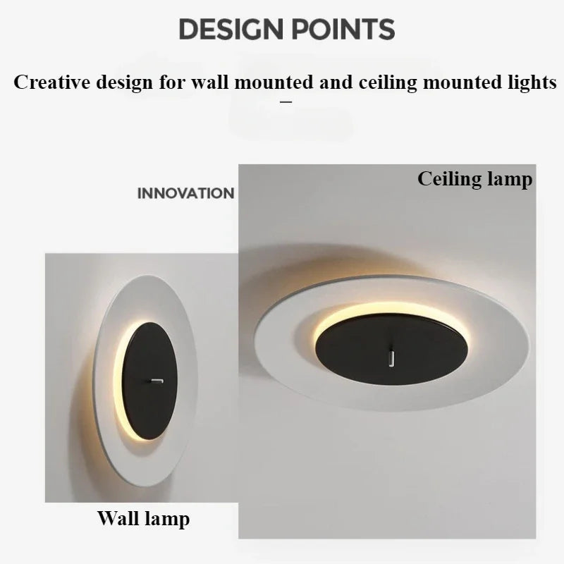 Modern minimalist ceiling lamp in acrylic iron with coloured led light - view 5