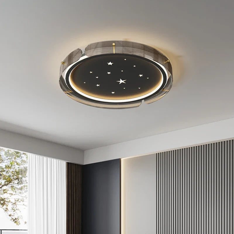 Minimalist led ceiling with starry sky and high-end design - view 3