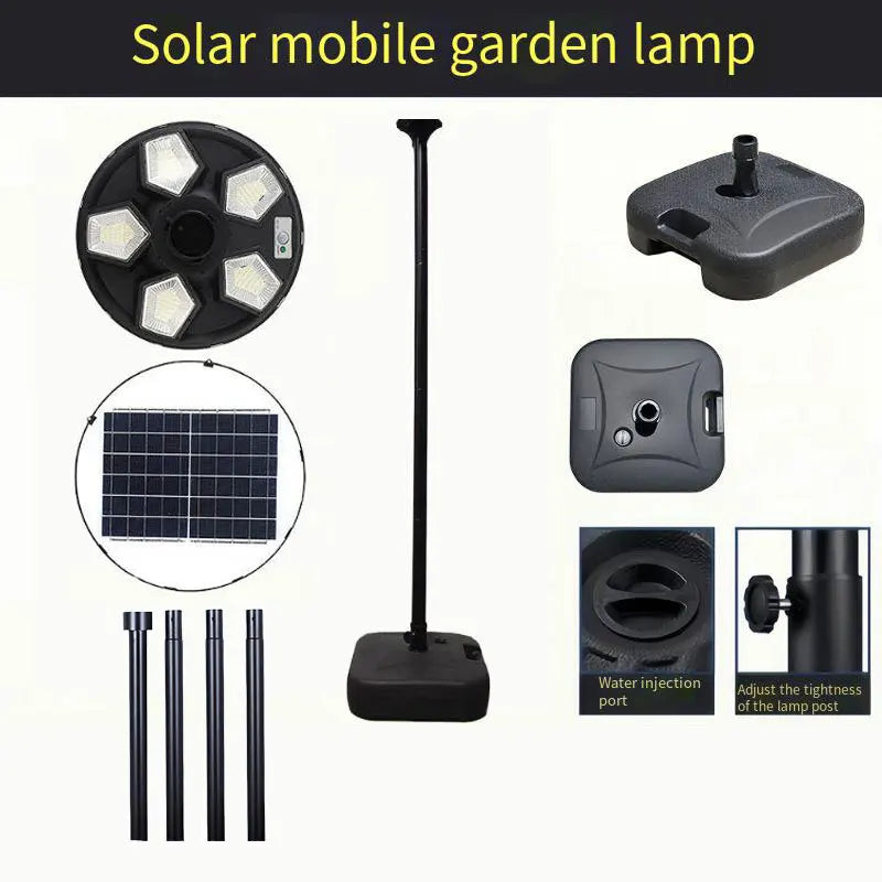 Round solar lamp for garden and outdoor lighting - GJX-UHLN375-FX