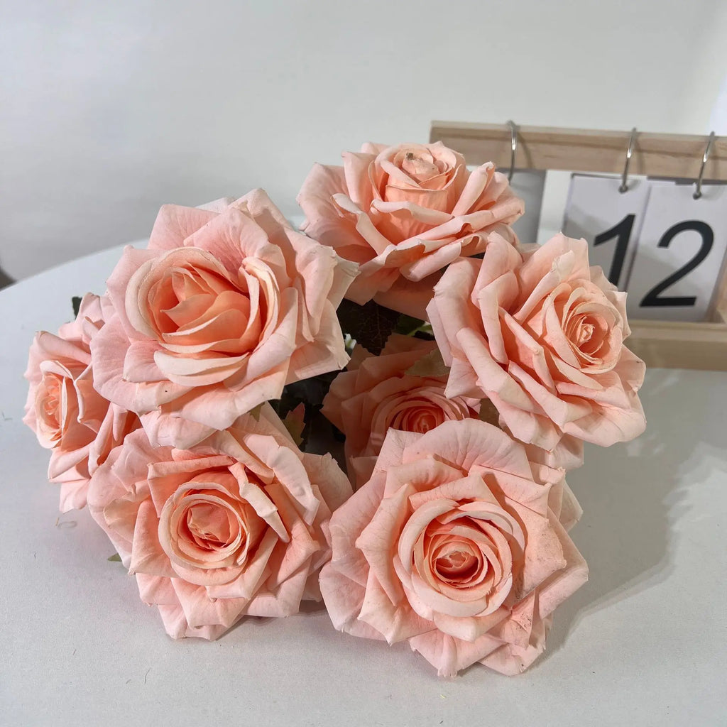Bouquet of artificial silk rose wines for interior - Champagne