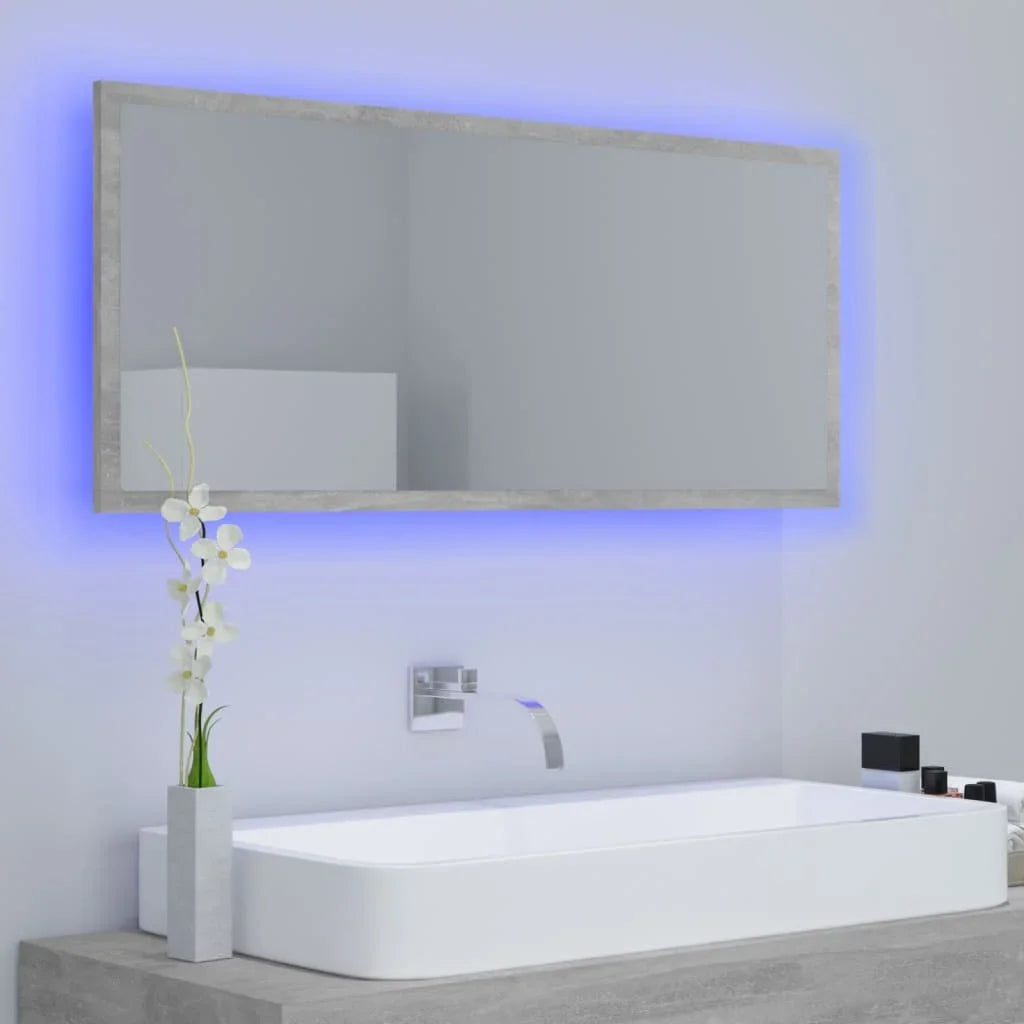 LED bathroom gray concrete 100x37cm acrylic, modern Dressing room furniture girl bedroom bedside cabinet storage vanity wardrobe - view 3