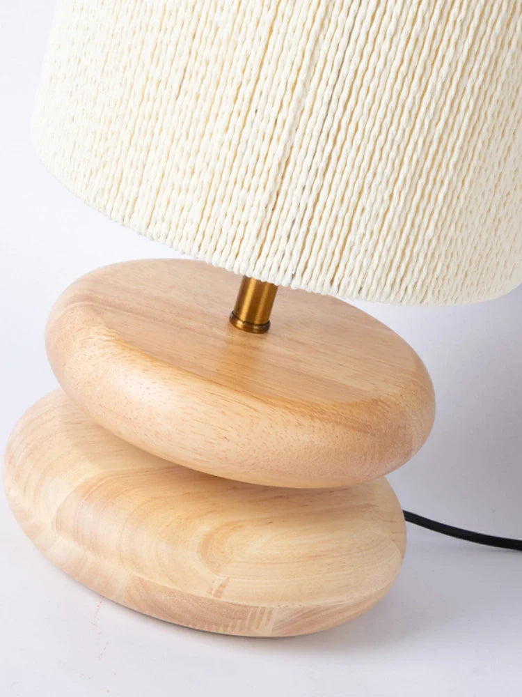 Solid Wood Design Creative Walnut Color Living Room, Study, Bedroom, Bedside, Japanese Style Atmosphere Decoration E27 Desk Lamp - view 5
