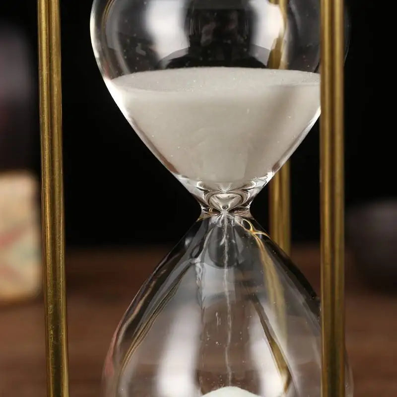 Retro metal and brass hourglass for decoration and timer - view 4