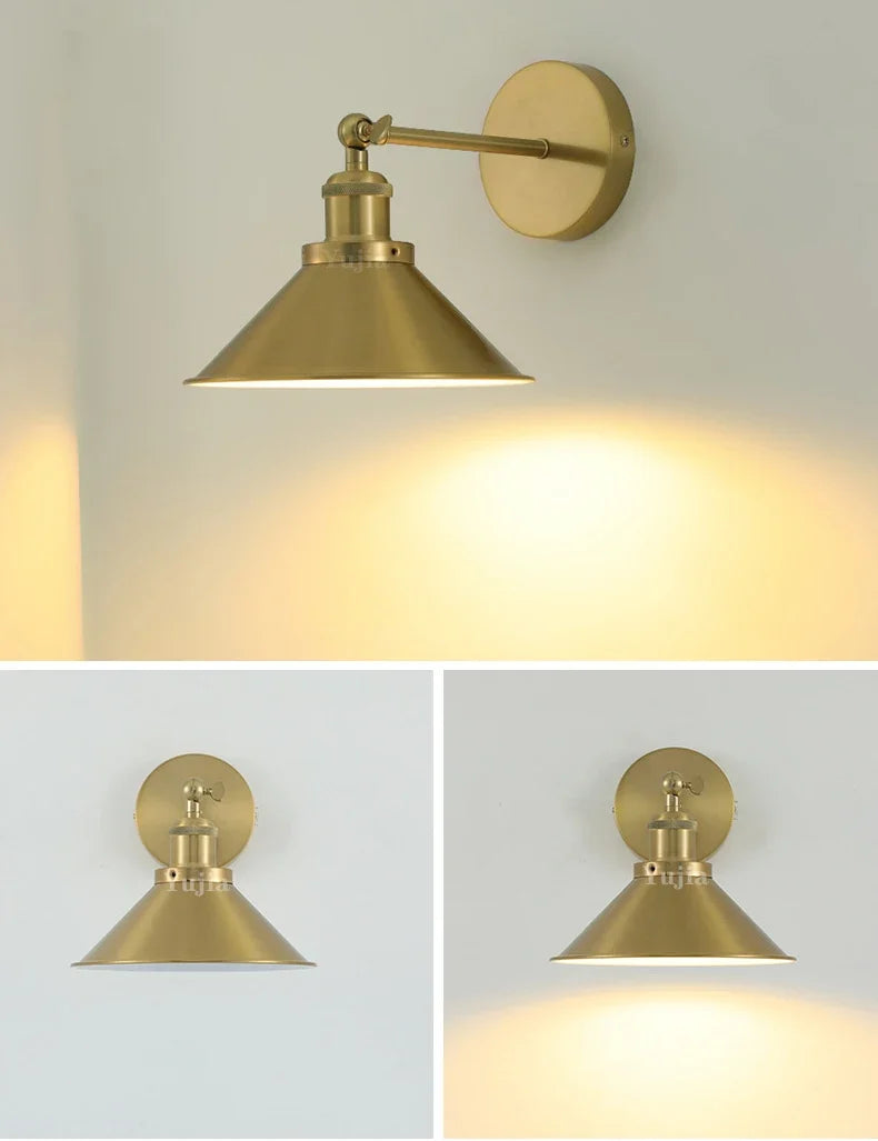 Height adjustable retro wall sconce with decorative lampshade - view 4