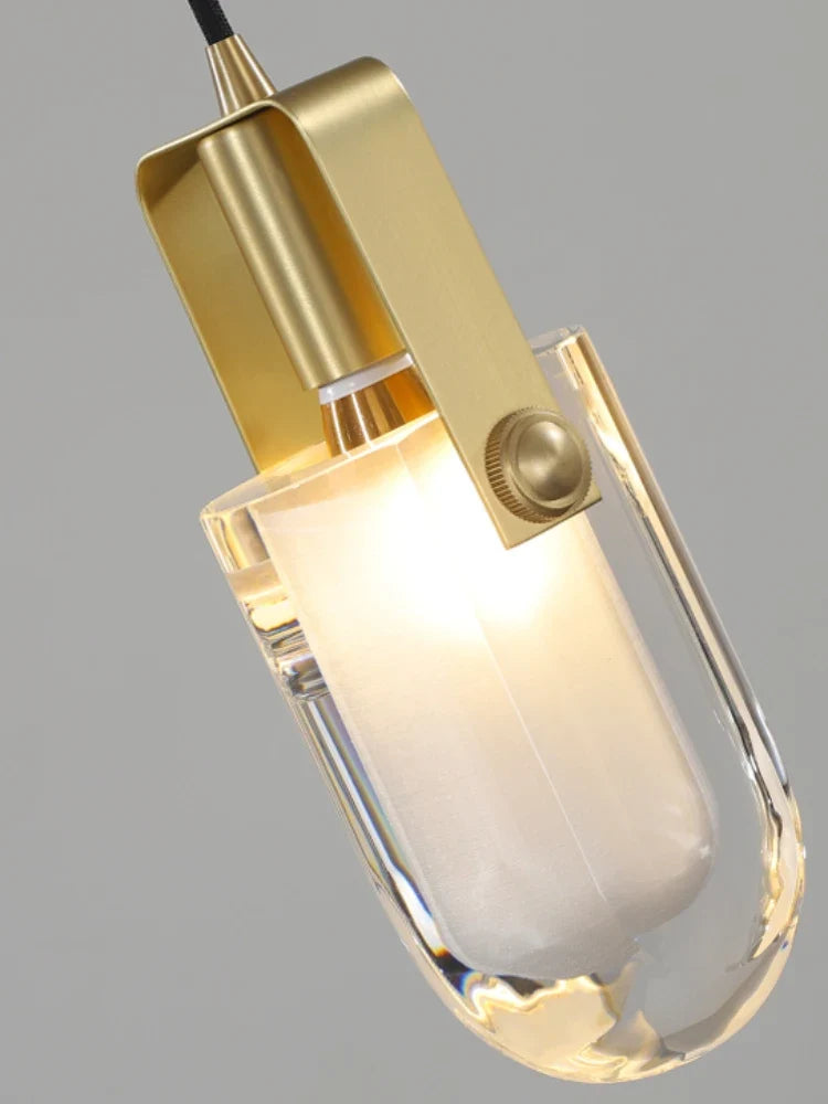Copper crystal chandelier Nordic design for modern interior - view 5