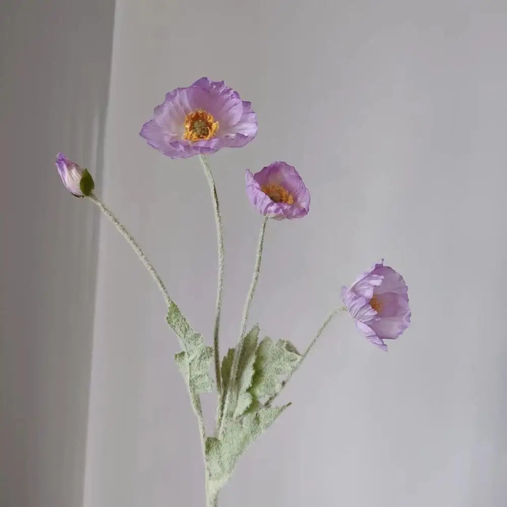 Bouquet of artificial flowers poppy for home decoration garden party - Light Purple