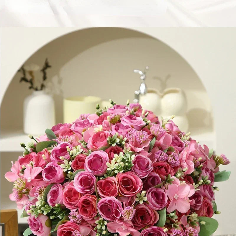 Artificial silk hortensia bouquet for elegant decoration - view 10