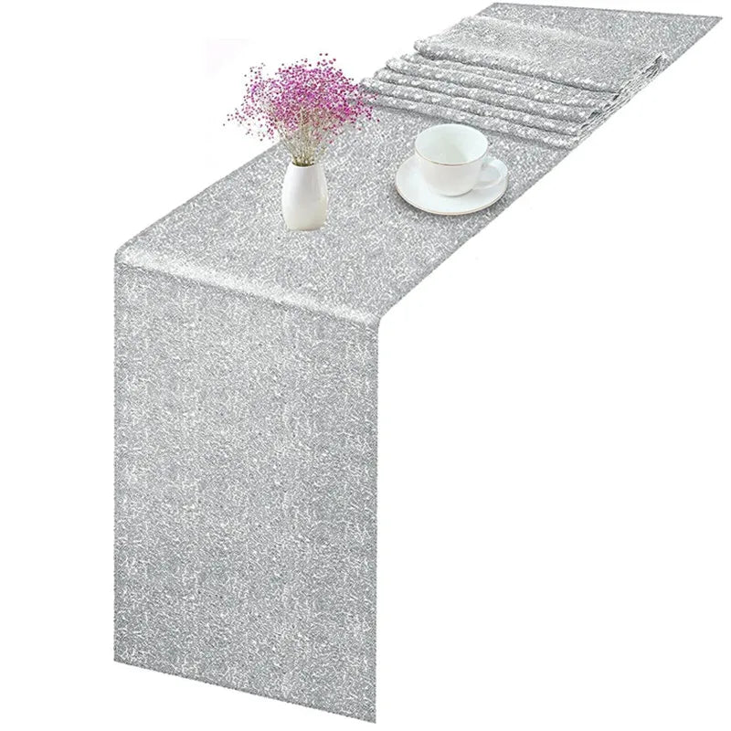 Chemin de table sequins brilliant gold silver pink
