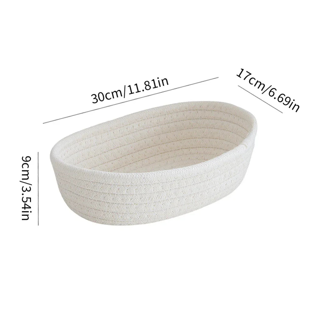 Oval cotton rope baskets for storage and organization - W3