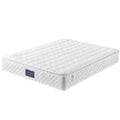 Spring mattress, 7 zones cold foam mattress, pocket spring, quilted microfiber cover topping, hardness H3, 25cm height - White-Polyester / 140x200cm / GERMANY|WHITE