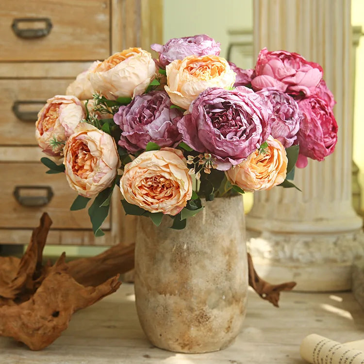 Bouquet of artificial peonies for decoration and photography - view 2