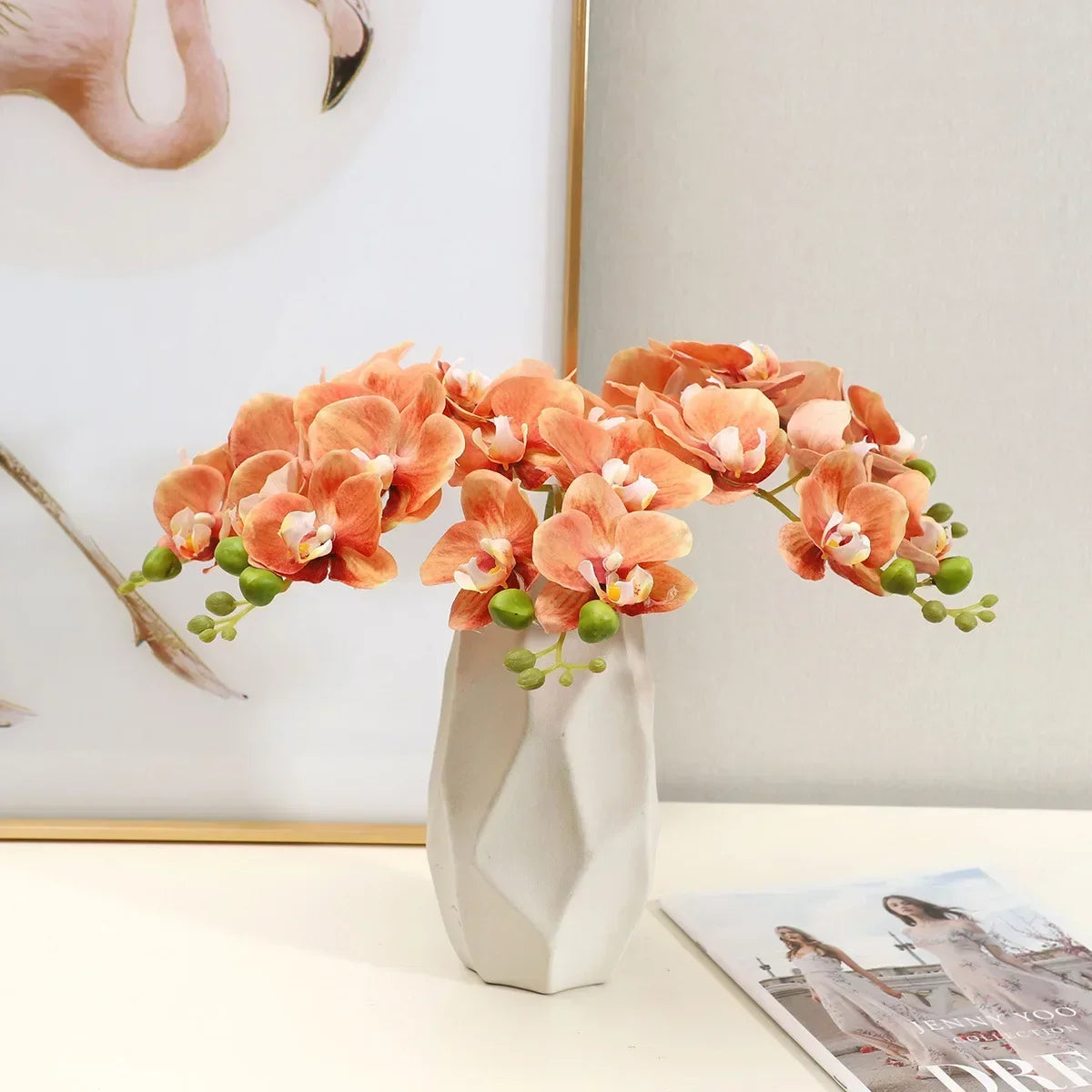 Artificial phalaenopsis realistic flowers for various decorations - view 3