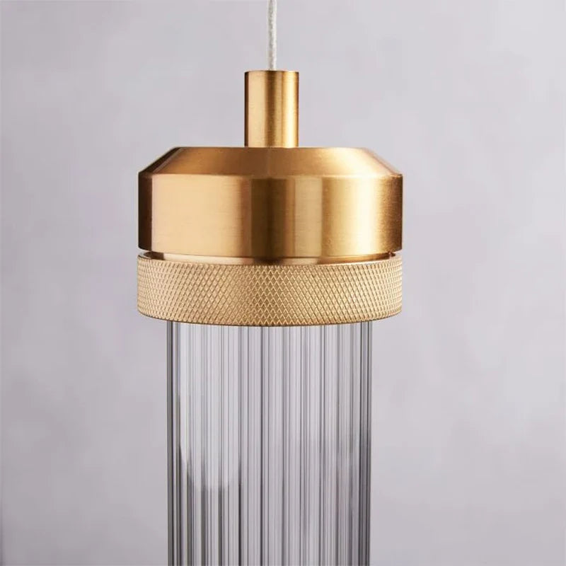 Nordic minimalist striped glass chandelier for interior decoration - view 5