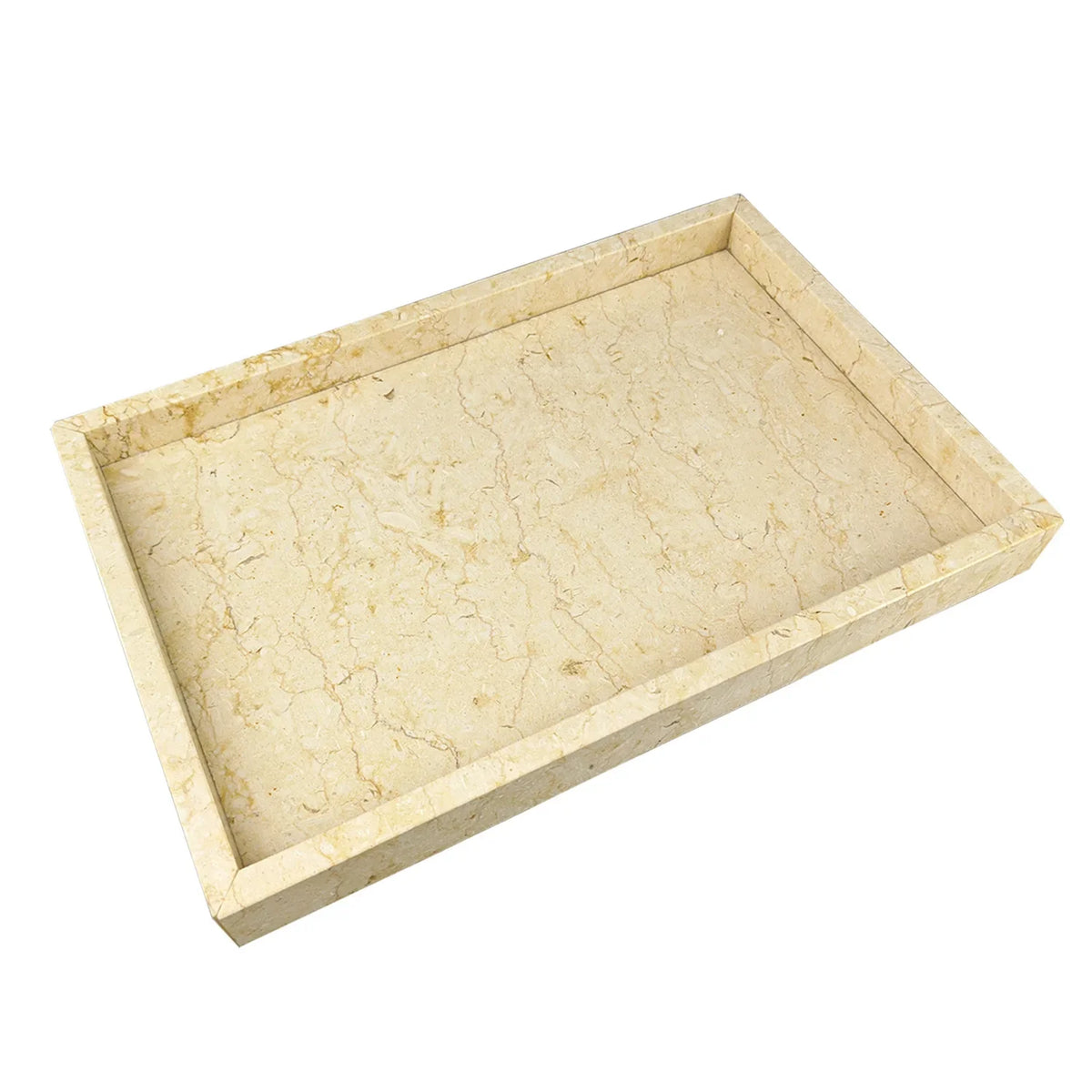 Storage box in travertine and natural marble luxury - Crema Marfil