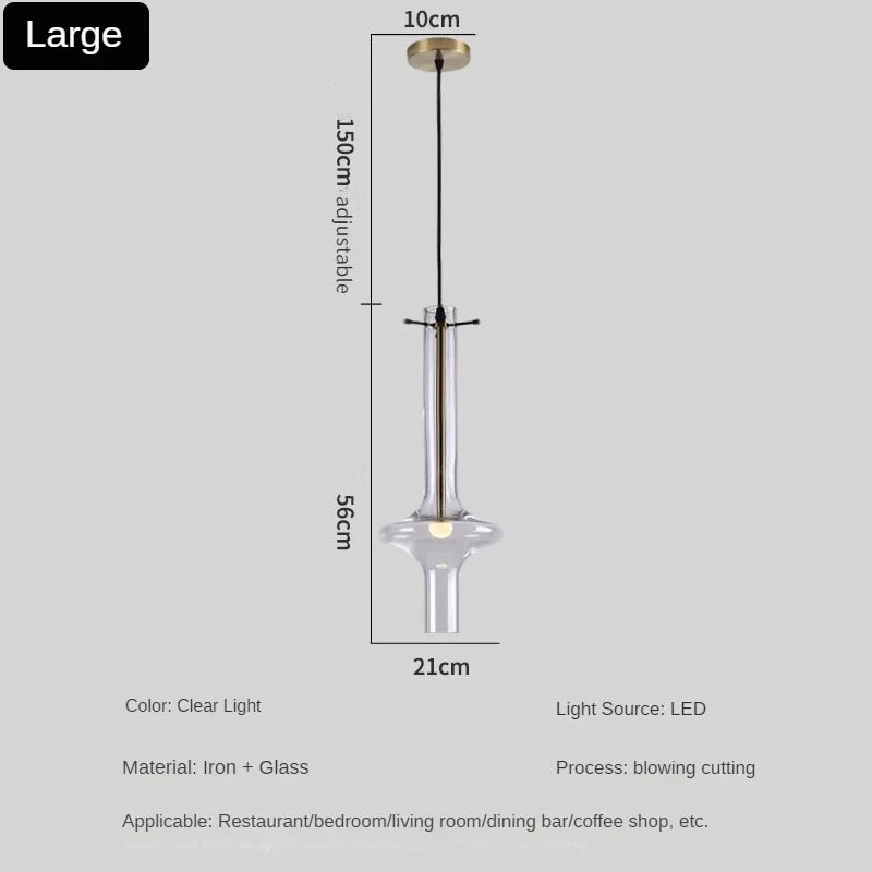 Glass light fixture with bamboo seal artistic design for various spaces - Ambre-56cm / Warm White