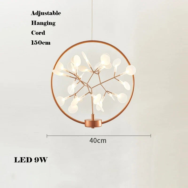 Creative LED chandelier in stainless steel and acrylic for interior decoration - Dia40cm E / Rose Gold / Dimmable