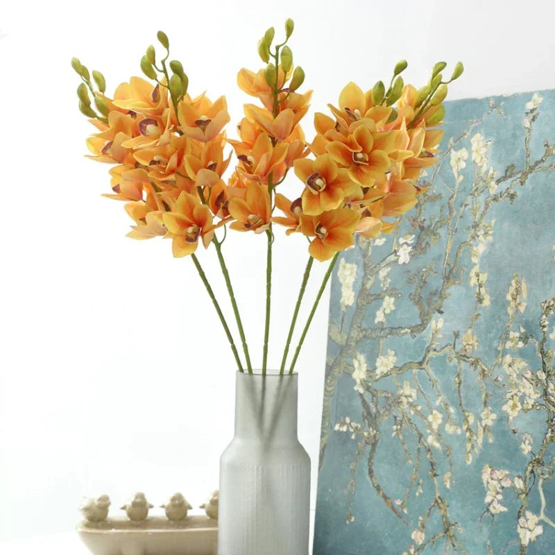 Artificial flowers cymbidium new-zelande realistic decoration orchid - view 3
