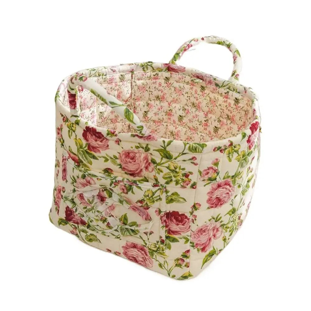 Fabric storage basket washable pastoral style stackable multi-purpose - Style H