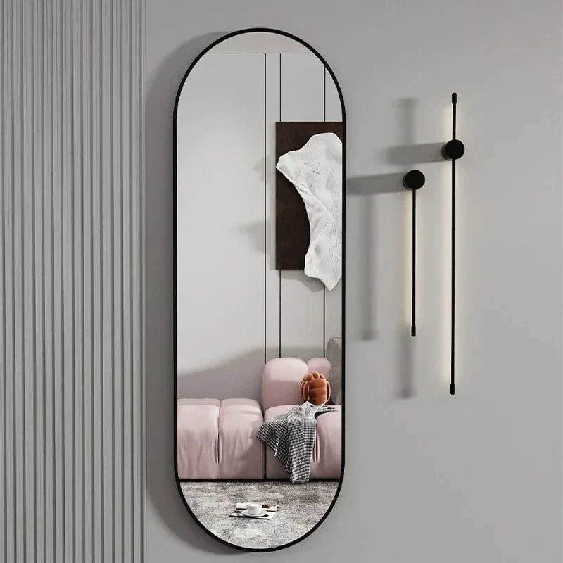 Eye-catching mirror oval design in full length metal - view 3