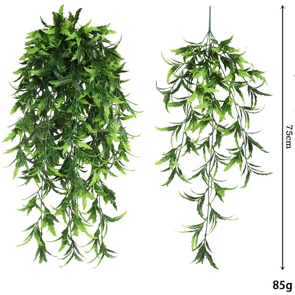 Plant suspended in vine band artificial wall decoration - F
