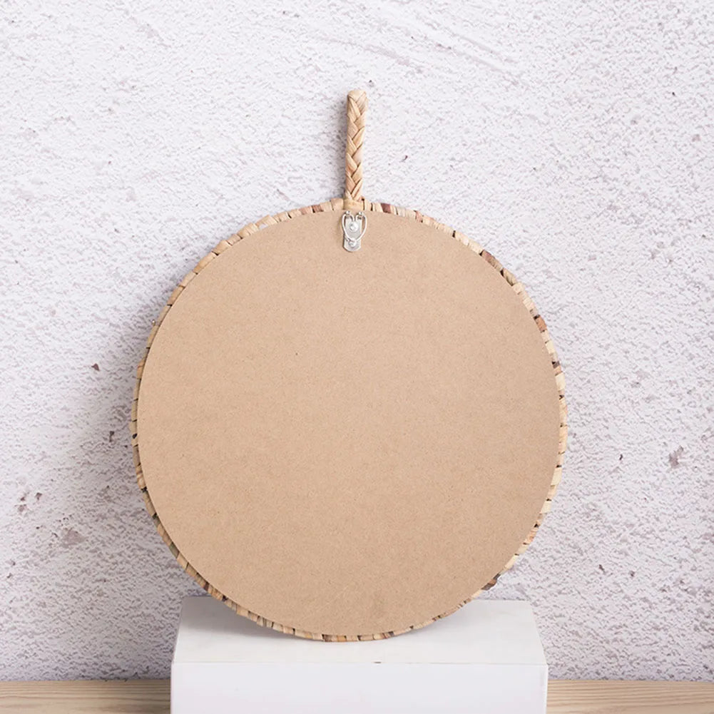 Round mirror in vintage style rattan for interior decoration - view 5