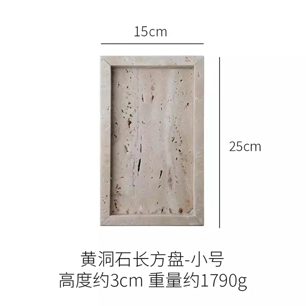 Minimalist marble tray for candles and jewelry - B-L25 X L15 CM
