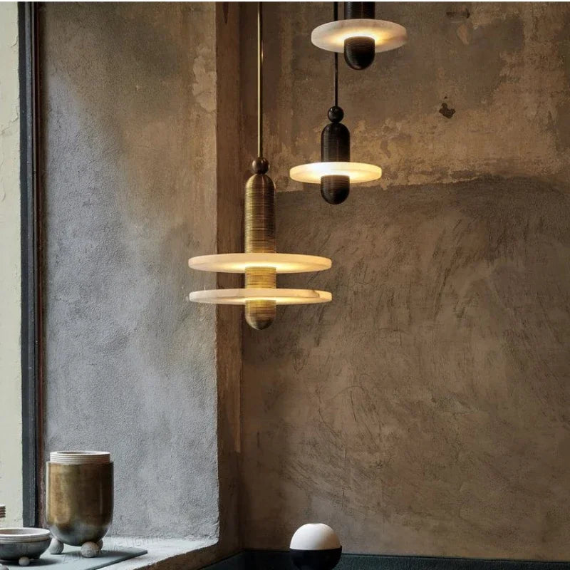 LED design marble pendant light for elegant interior