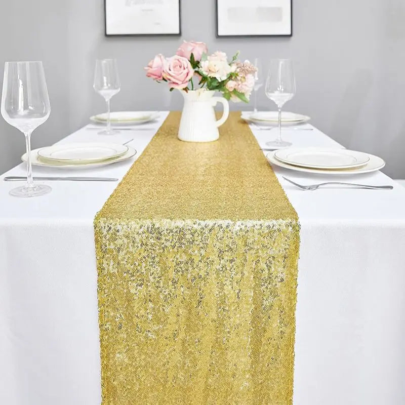 Orange table runner glitter decoration wedding party - 30X120cm