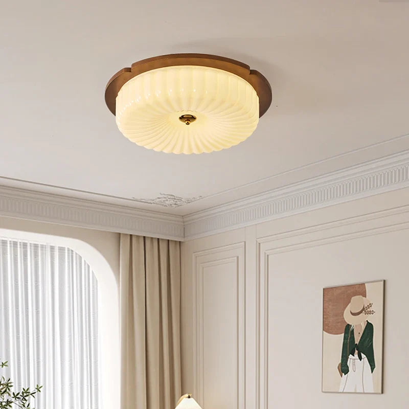 Retro ceiling lamp in solid wood medieval style for eye protection - view 3