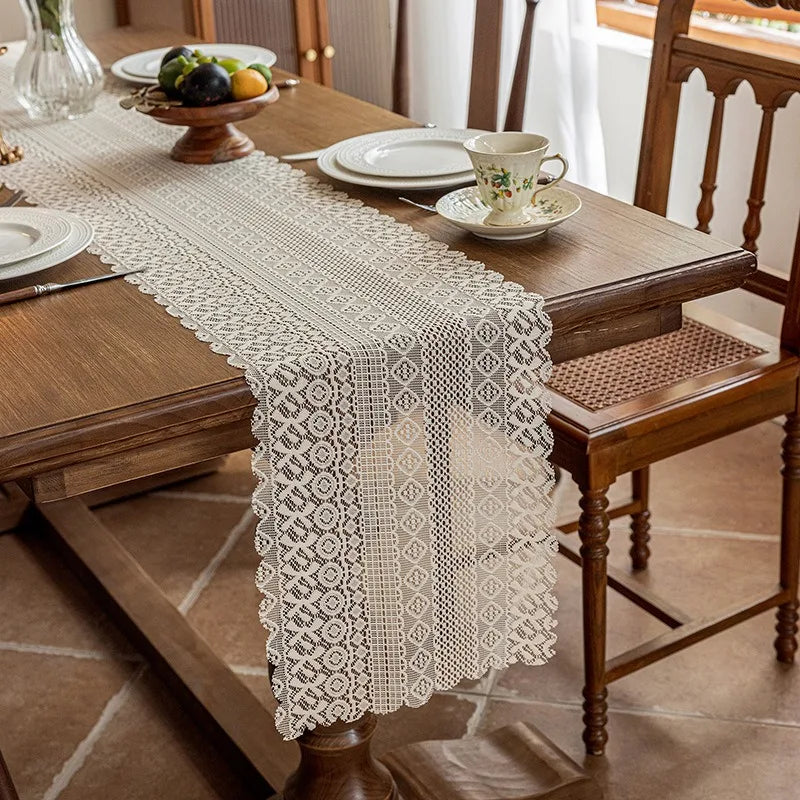 Lace table runner openwork vintage style romantic - view 7