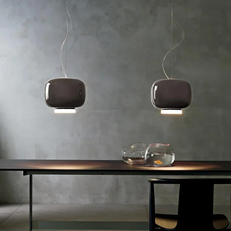 Modern pendant light in glass bright and colorful design - view 4