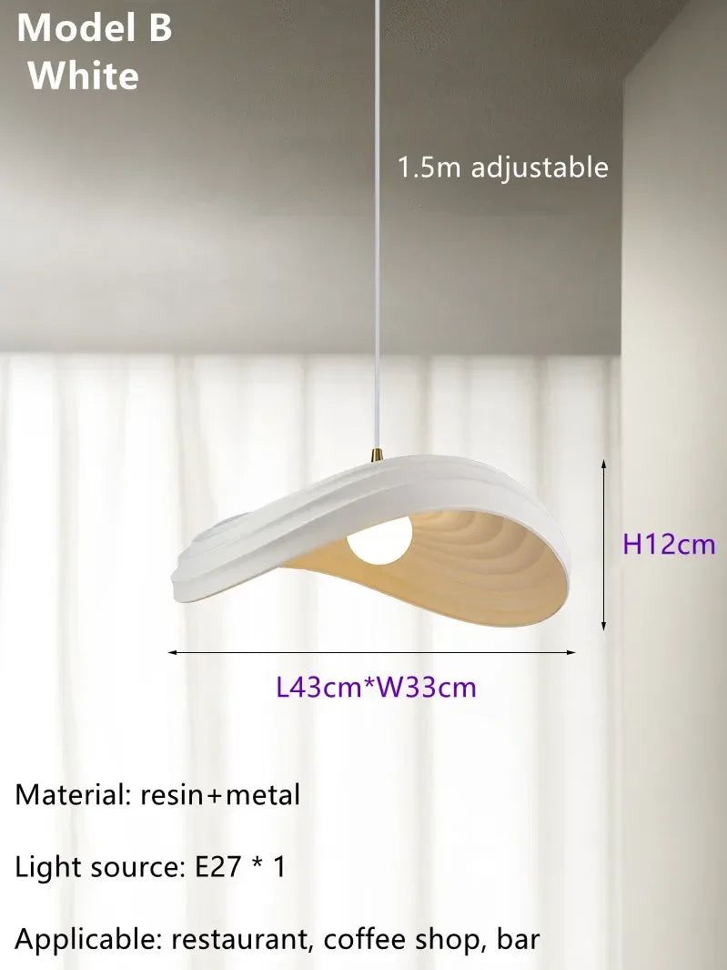 Modern Nordic design art pendant light for interior decoration - B-White / Natural Light