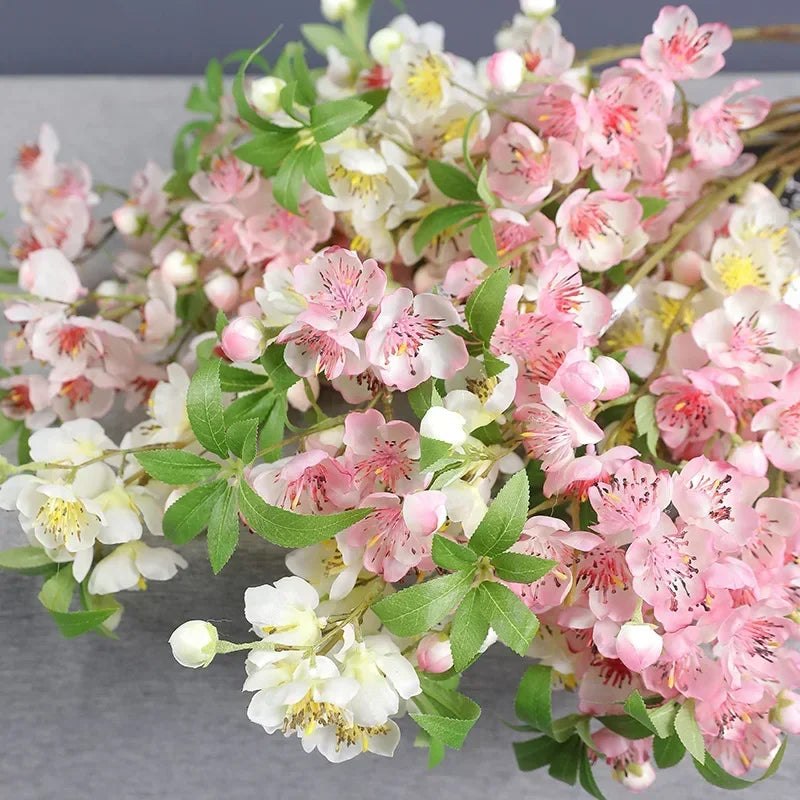 Artificial Silk Peach Flower Branch, 82 cm