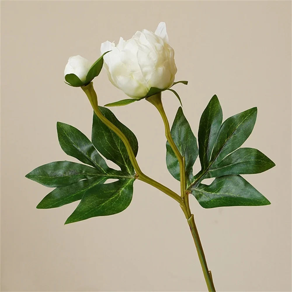 Artificial peony flower heads for decoration and DIY - White
