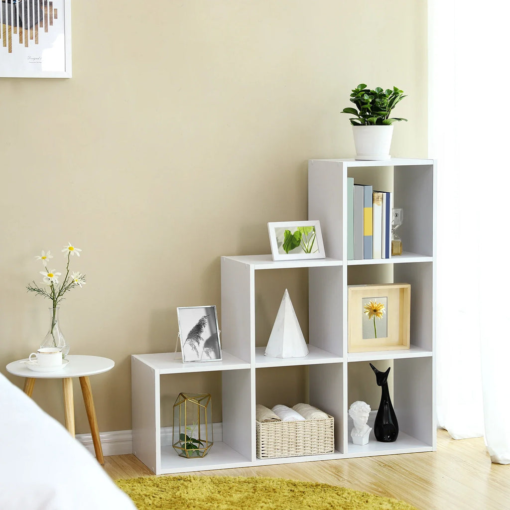 VASAGLE Stair Shelf, Bookcase, Step Shelf, Standing Shelf, with 6 Cubes, Ladder Shelf, Room Divider, Cube Shelf - view 5