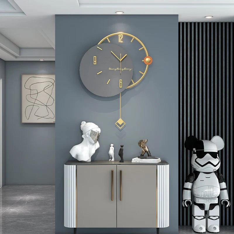 Large 3D Nordic Swingable Art Wall Clock, Modern Design, Home Living Room Clocks, Silent Home Decoration, Hanging Horologe - view 2